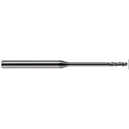 Harvey Tool Miniature End Mill - Ball - Long Reach, Long Flute, 0.0800" 13880-C3
